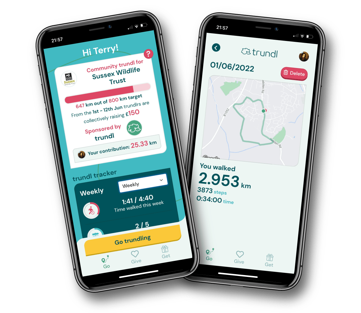 trundl, trunlde, walking app, charity walking, raise money for charity by walking, charity walking app, trundl for charity, trundl donations, charity app, trundl for health, how to raise money for charity