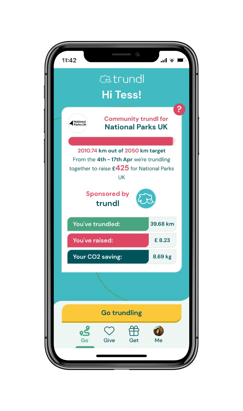 trundl, trunlde, walking app, charity walking, raise money for charity by walking, charity walking app, trundl for charity, trundl donations, charity app, trundl for health, how to raise money for charity