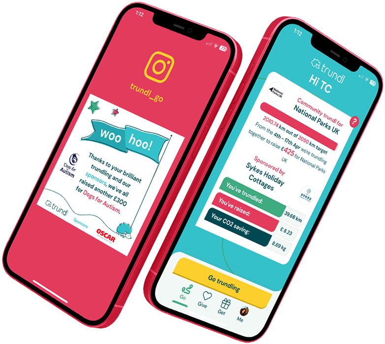 trundl, trunlde, walking app, charity walking, raise money for charity by walking, charity walking app, trundl for charity, trundl donations, charity app, trundl for health, how to raise money for charity