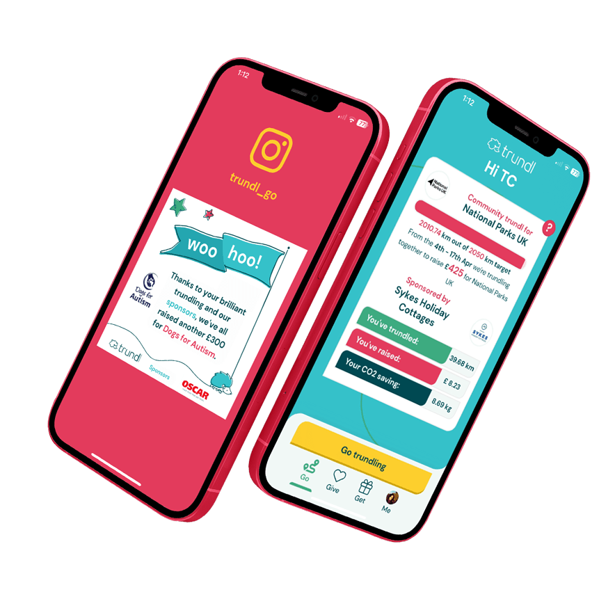 trundl, trunlde, walking app, charity walking, raise money for charity by walking, charity walking app, trundl for charity, trundl donations, charity app, trundl for health, how to raise money for charity